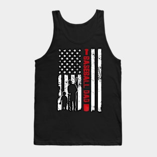 Proud Baseball Dad American Flag Sports Tank Top